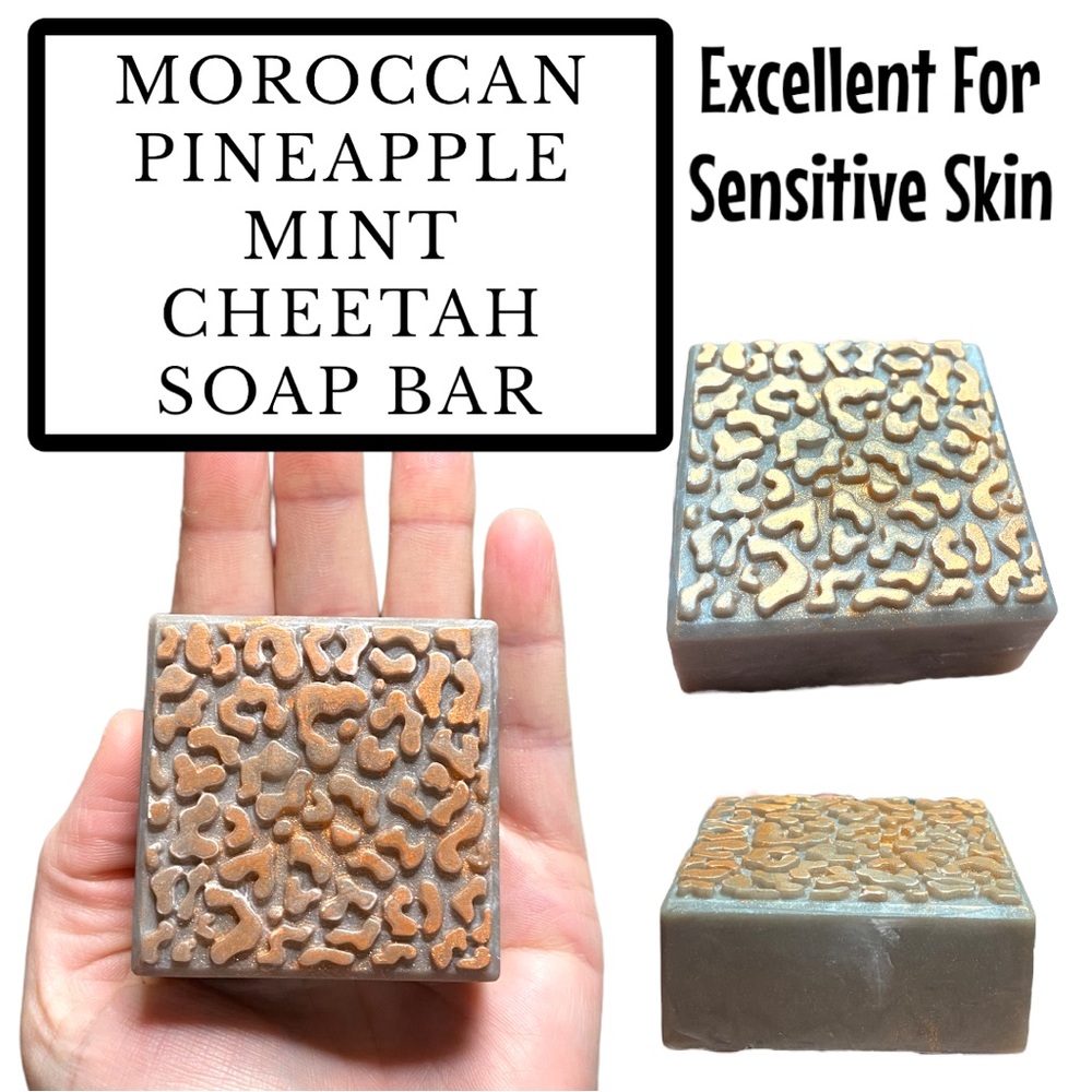 1 Bar, Cheetah Moroccan Mint Soap, Handmade, Great Gift Idea! ( PRICE IS FIRM )